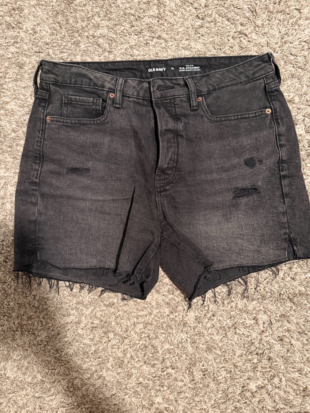 Old Navy Black Distressed Cutoff Denim Shorts